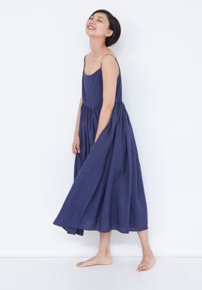 Linen Cami Dress Linen slip dress Strap dress Dress linen Dress  F132