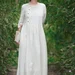 Linen Midi Dress Half Sleeves Dress Loose causal dress linen dress for women linen long dress Soft White dress Plus size Clothing A252