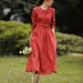 Women Linen Dress Women Dress Loose Fit Dress 100% Linen Causal Dress Long Sleeves Dress Midi Linen Dress Plus Size Clothing F157