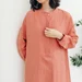 Long Sleeves Linen Dress Women midi dress 100% linen Loose causal dress Soft linen dress for women Plus size Custom clothing F191