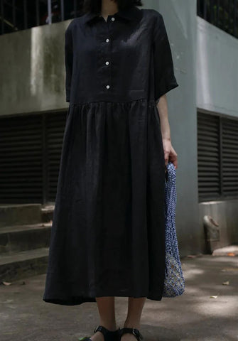 Women’s linen dress handmade custom dress F42