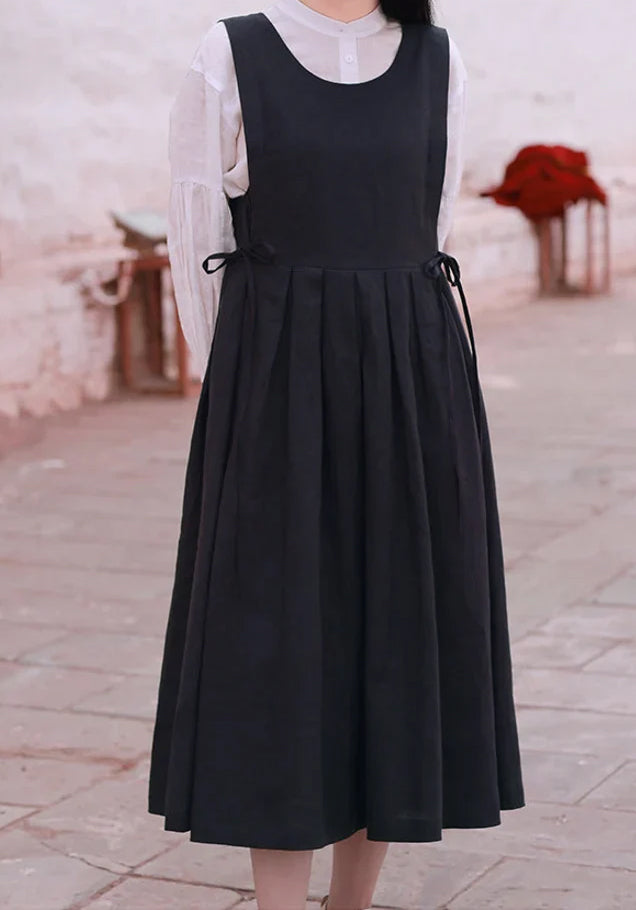 Women's linen cotton dress sleeveless dress oversized clothing plus si –  OversizeDress