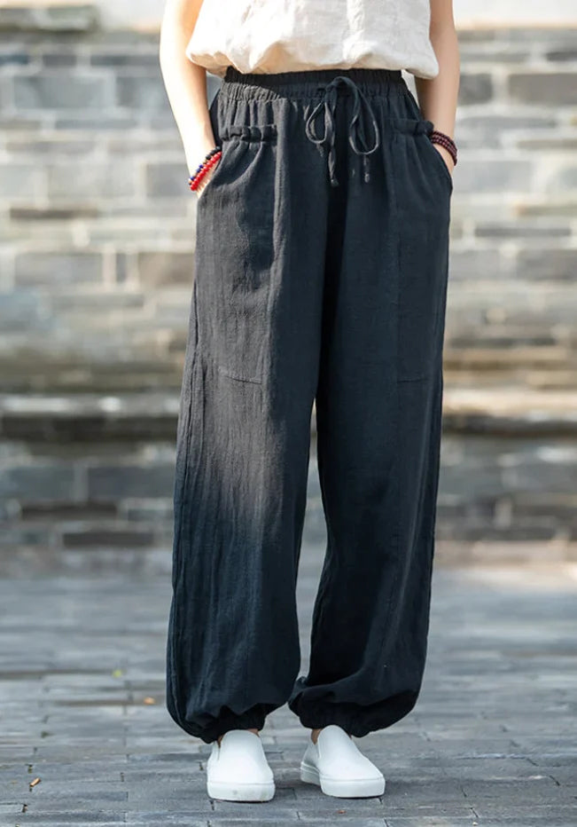Buy ZARMEXX Casual Women's Sweat Pants With Oblique Button Placket Cotton  Trousers Leisure Boyfriend Baggy Loose Fit One Size Online at  desertcartINDIA