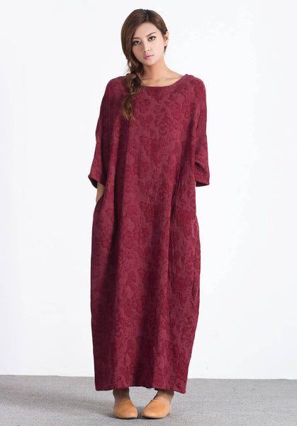 Oversize Linen Cotton Kaftan plus large size Custom Made dress A10