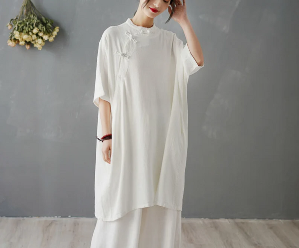 Women cotton linen dresses, sleeveless linen dress,  soft loose casual oversized linen robes, customized plus size clothing N184
