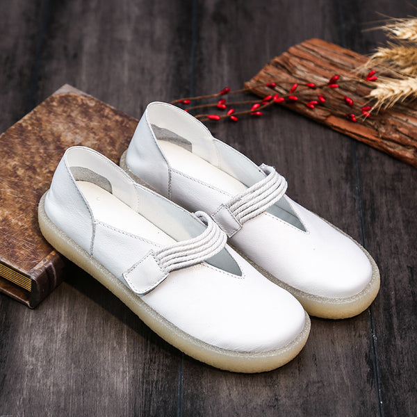 Soft Leather Soft Bottom Mother Shoes Leather Flat Shoes Non-slip Maternity Shoes S12