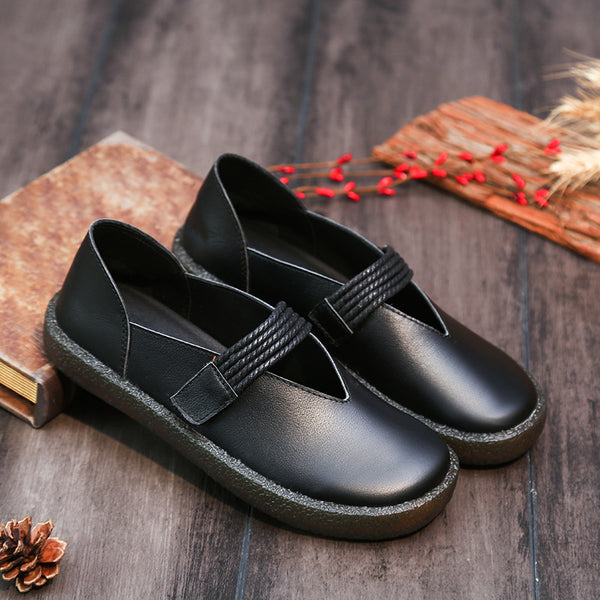 Soft Leather Soft Bottom Mother Shoes Leather Flat Shoes Non-slip Maternity Shoes S12