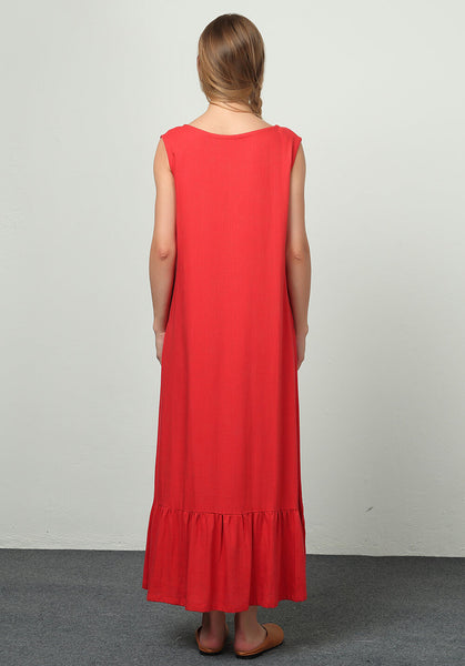 Oversize Linen Cotton Sleeveless custom dress B30