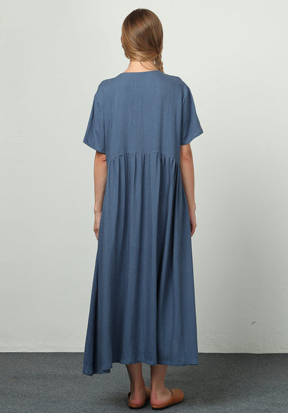 Oversize Linen Cotton caftan Custom made dress B29