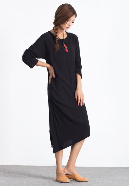 Oversize Linen Cotton kaftan maxi custom made dress A18