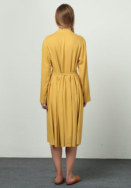 Oversize Linen Cotton maxi Custom made dress B45