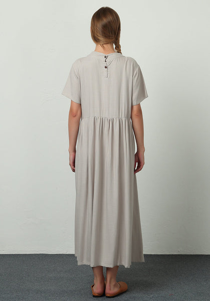 Oversize Linen Cotton Plus size Custom made dress B63b