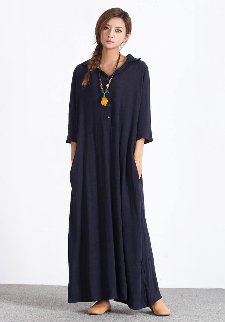Oversize Linen Cotton plus size Custom made Dress A51
