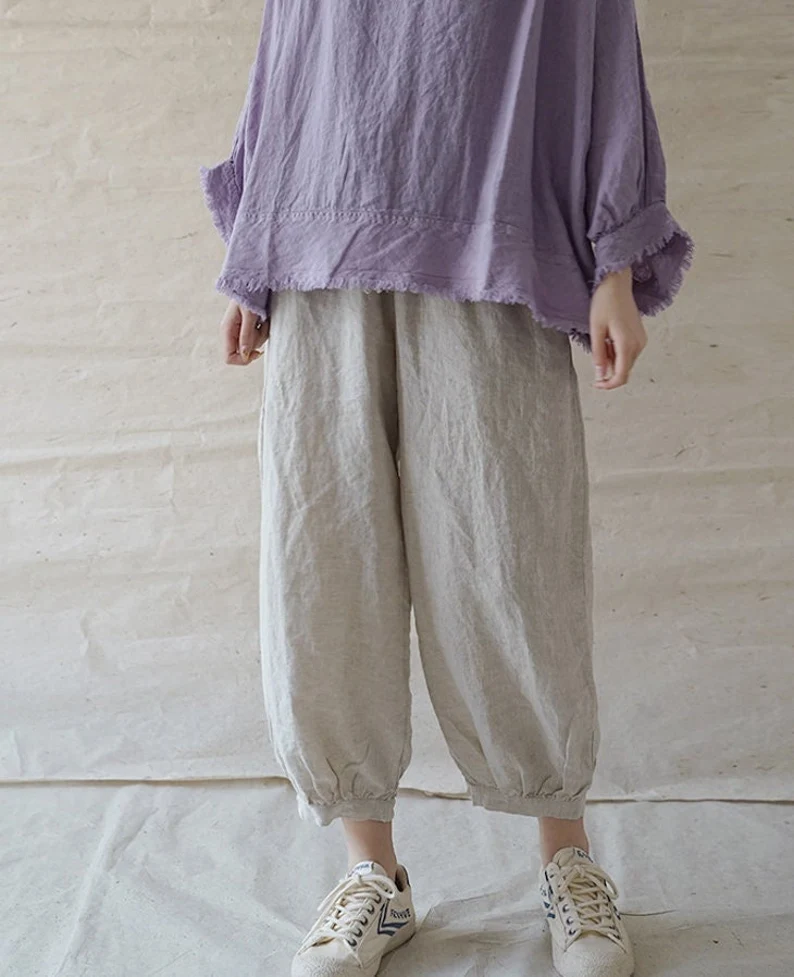 Linen cotton pants for women Linen trousers Plus size pants soft