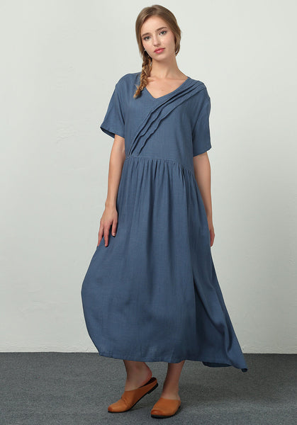 Oversize Linen Cotton caftan Custom made dress B29