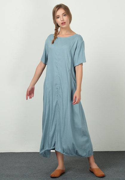 Oversize Linen Cotton clothing custom made dress A35b