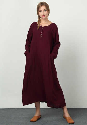 Oversize Linen Cotton Custom made dress B39