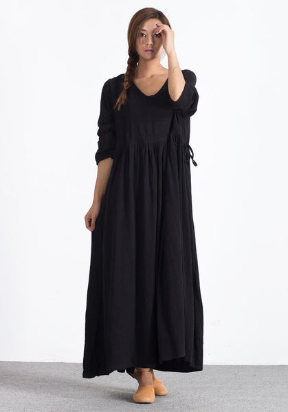 Oversize Linen Cotton plus size Custom made dress A16