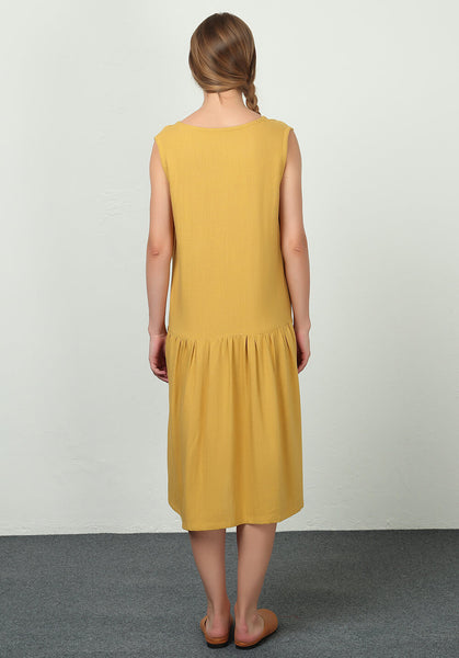 Oversize Linen Cotton maxi Custom made Long dress B07