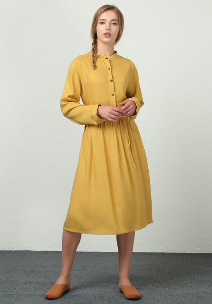 Oversize Linen Cotton maxi Custom made dress B45