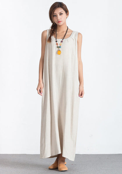 Linen Cotton large size custom made dress A113