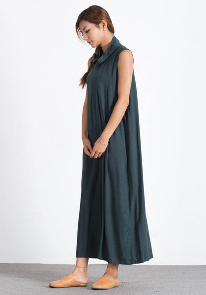 Oversize Linen Cotton maxi custom made dress A62