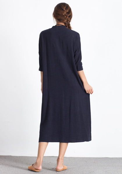 Oversize Linen Cotton large size custom made dress A52