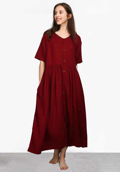 Oversize Linen Cotton caftan Custom made dress  A72b