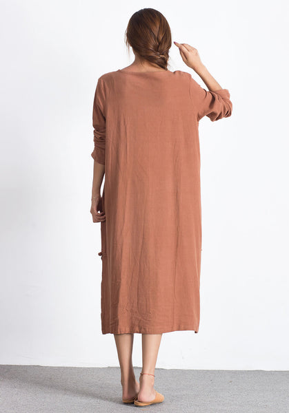 Oversize Linen&Cotton kaftan Custom_made dress A07