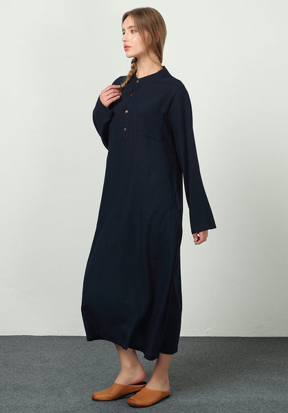 Oversize Linen Cotton Long Soft Dress Custom made clothing B14b