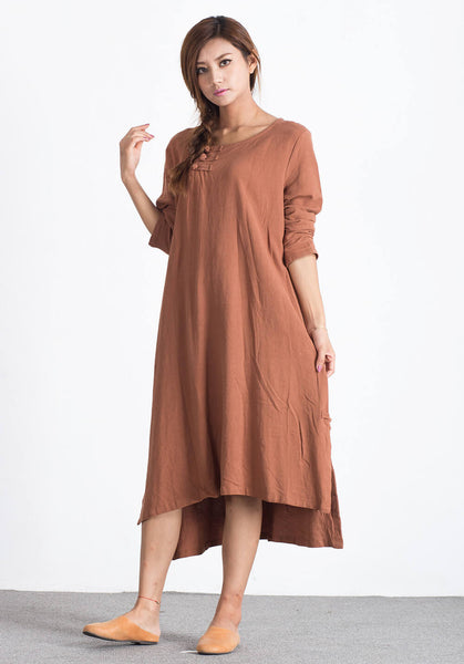 Oversize Linen&Cotton kaftan Custom_made dress A07
