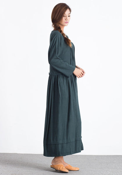 Oversize Linen Cotton Caftan Long maxi Custom made dress A11