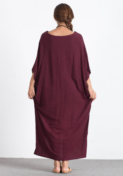 Plus size custom made Linen Cotton maxi skirt dress A64