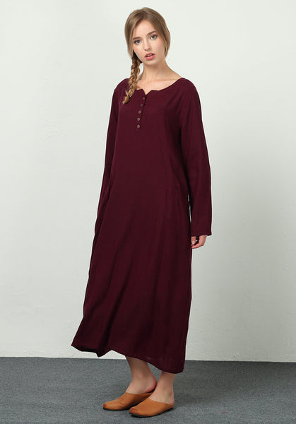 Oversize Linen Cotton Custom made dress B39