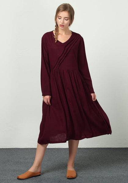 Oversize Linen Cotton Large Custom made dress B29b