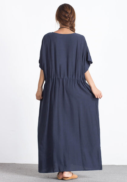 Oversize linen Cotton caftan Custom made Dress A31