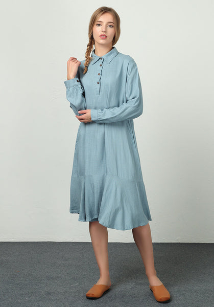 Linen Cotton Plus Large Clothing Custom made dress B59