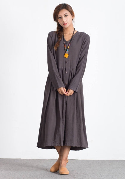 Oversize Linen Cotton large size Custom made dress A72