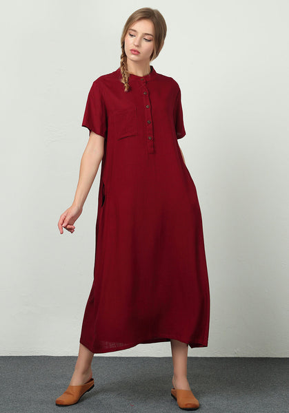 Oversize Linen Cotton Caftan Custom made dress B14